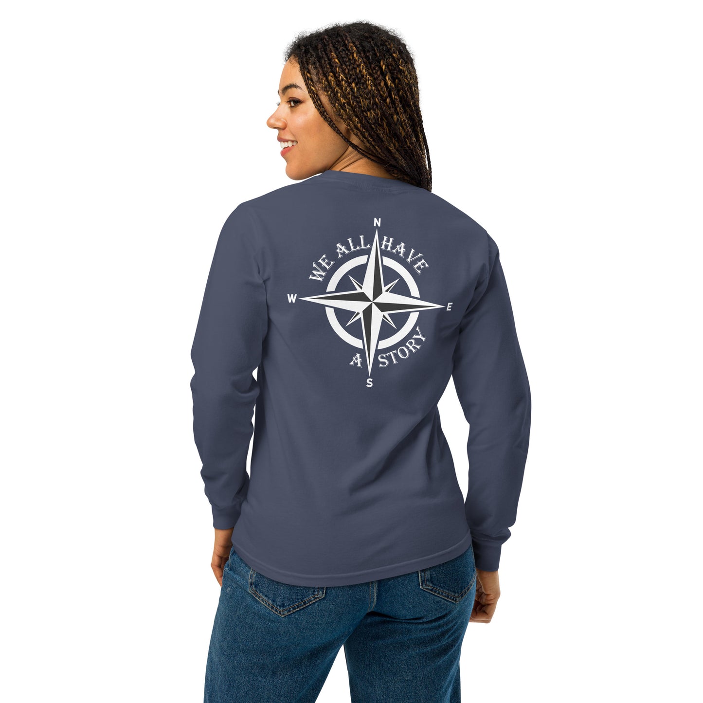 We All Have A Story - Cooley fam Garment-dyed heavyweight long-sleeve shirt