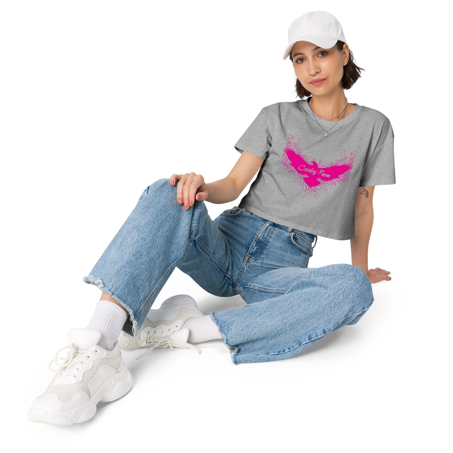 Cooley Fam - We're In It Together Women’s crop top (Pink Logos)