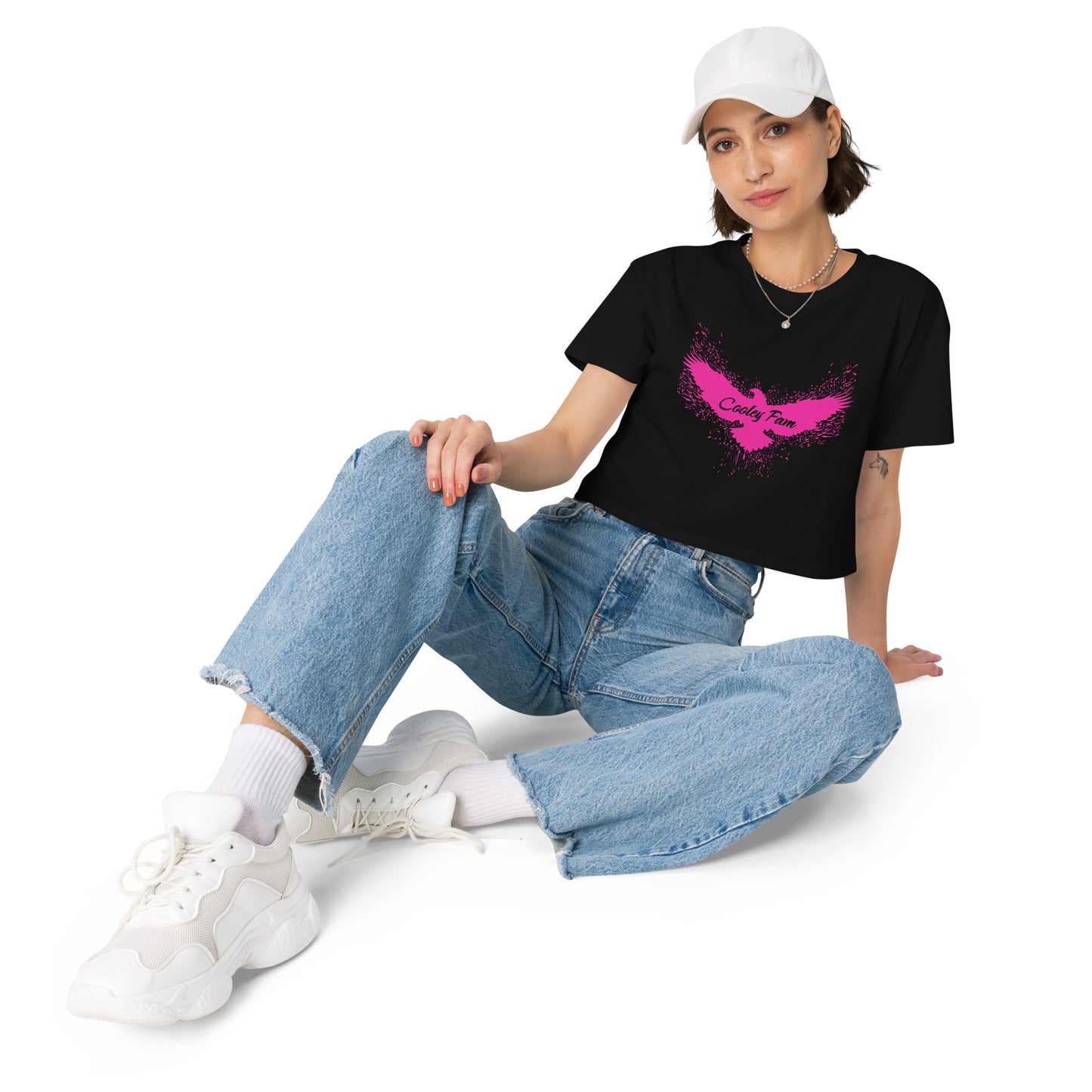 Cooley Fam - We're In It Together Women’s crop top (Pink Logos)