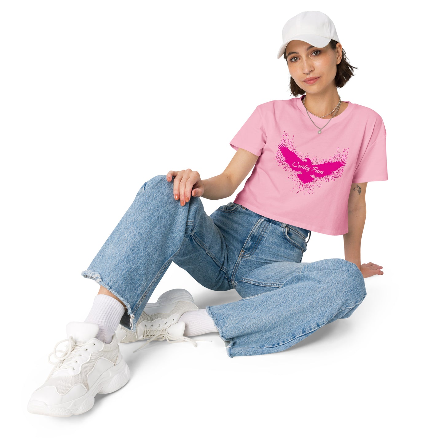 Cooley Fam - We're In It Together Women’s crop top (Pink Logos)