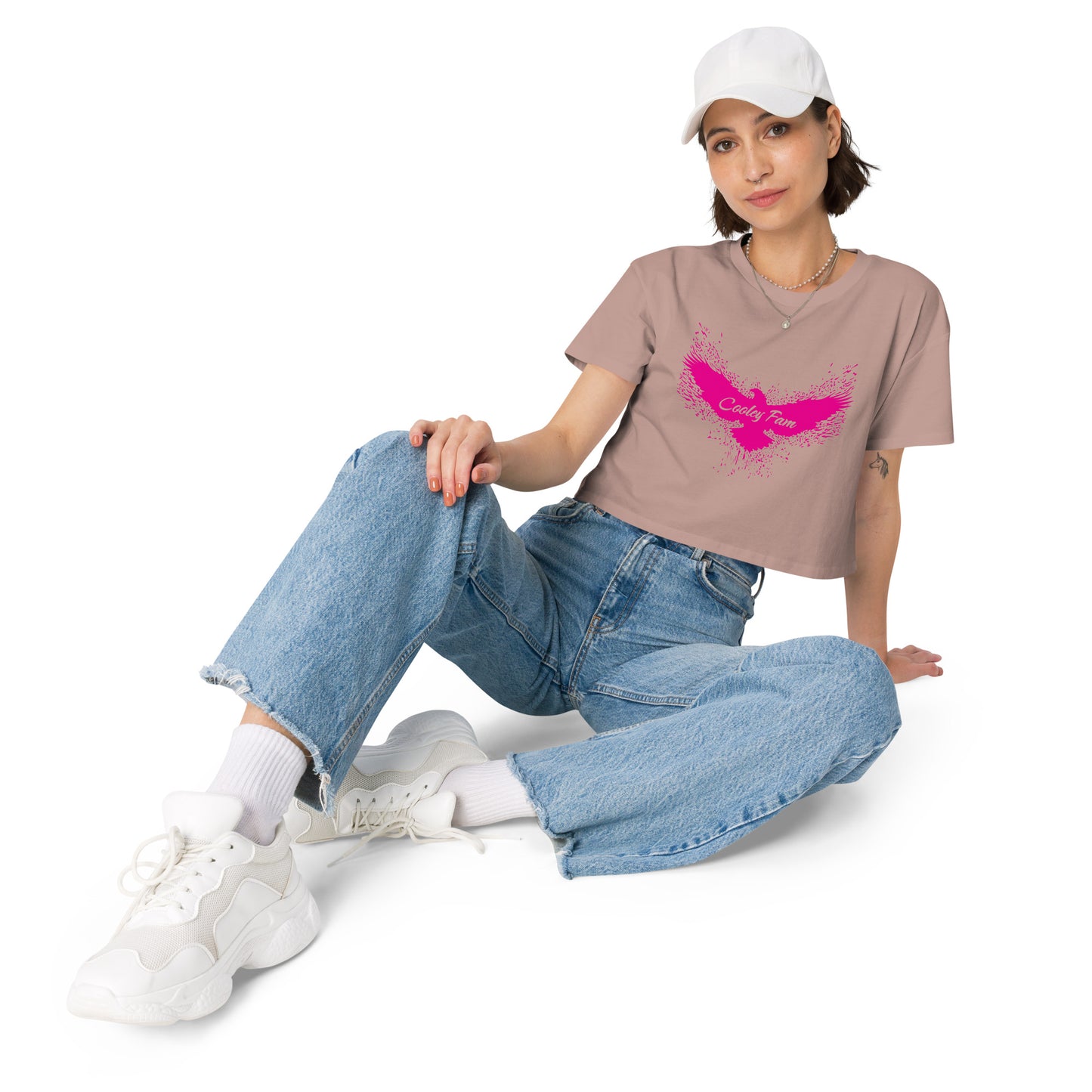 Cooley Fam - We're In It Together Women’s crop top (Pink Logos)