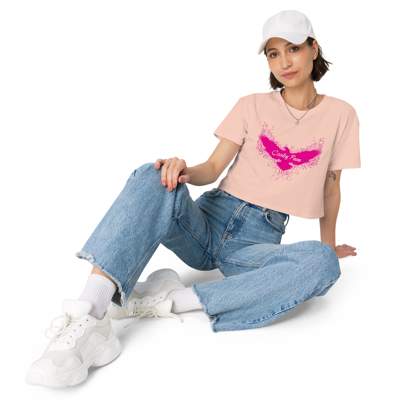 Cooley Fam - We're In It Together Women’s crop top (Pink Logos)