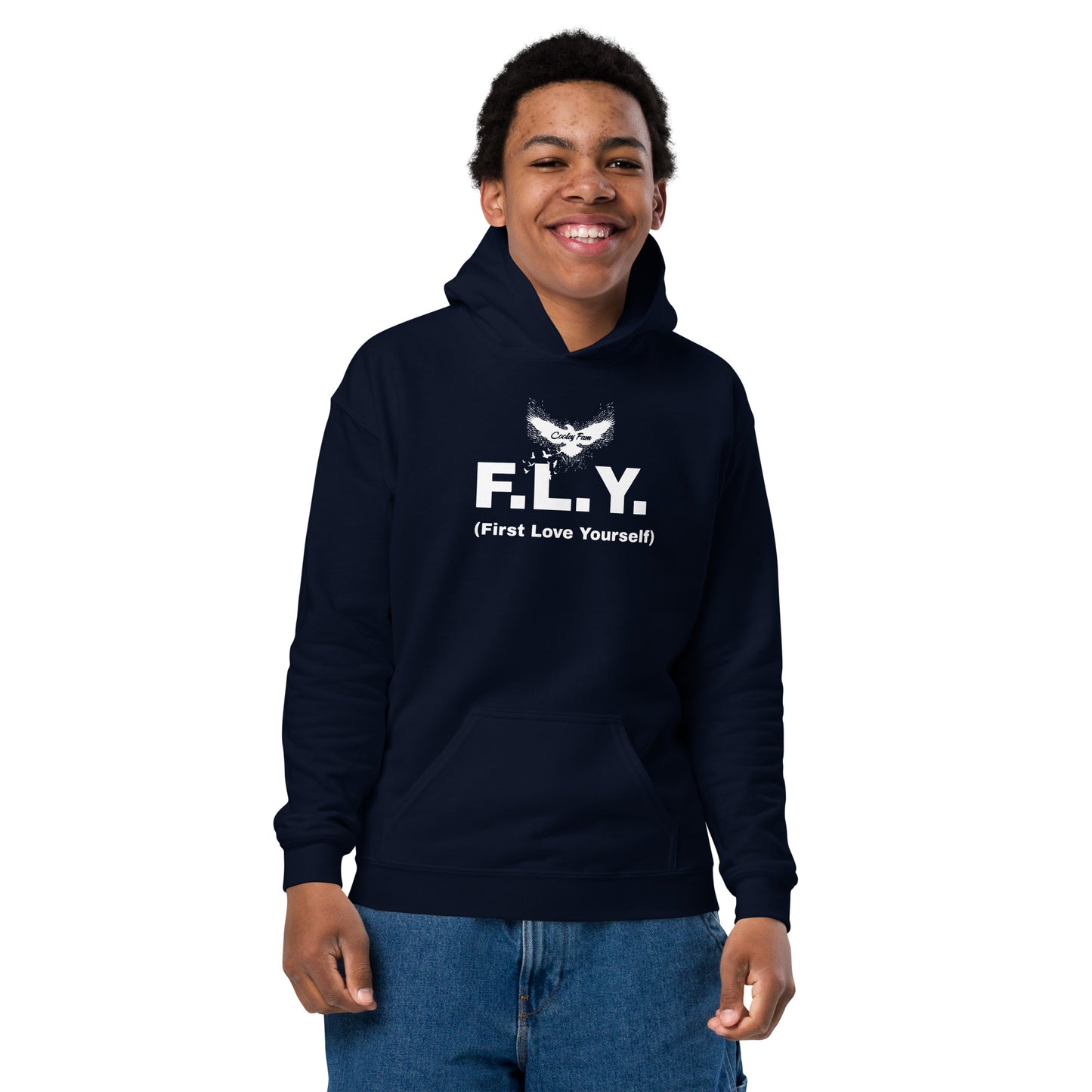 FLY First Love Yourself - Youth heavy blend hoodie