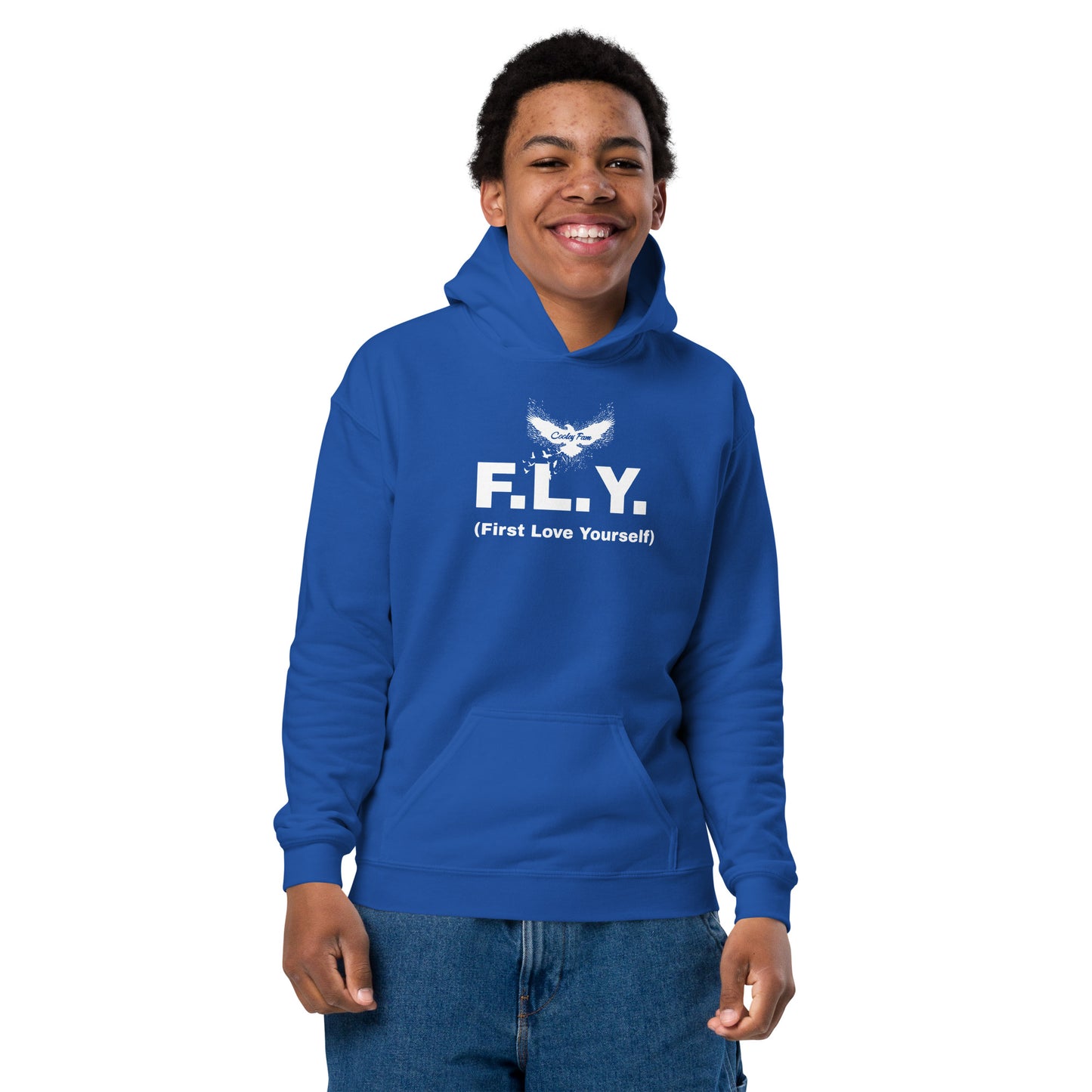 FLY First Love Yourself - Youth heavy blend hoodie