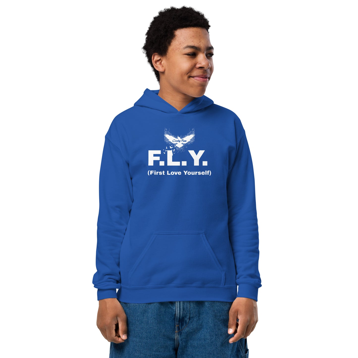 FLY First Love Yourself - Youth heavy blend hoodie